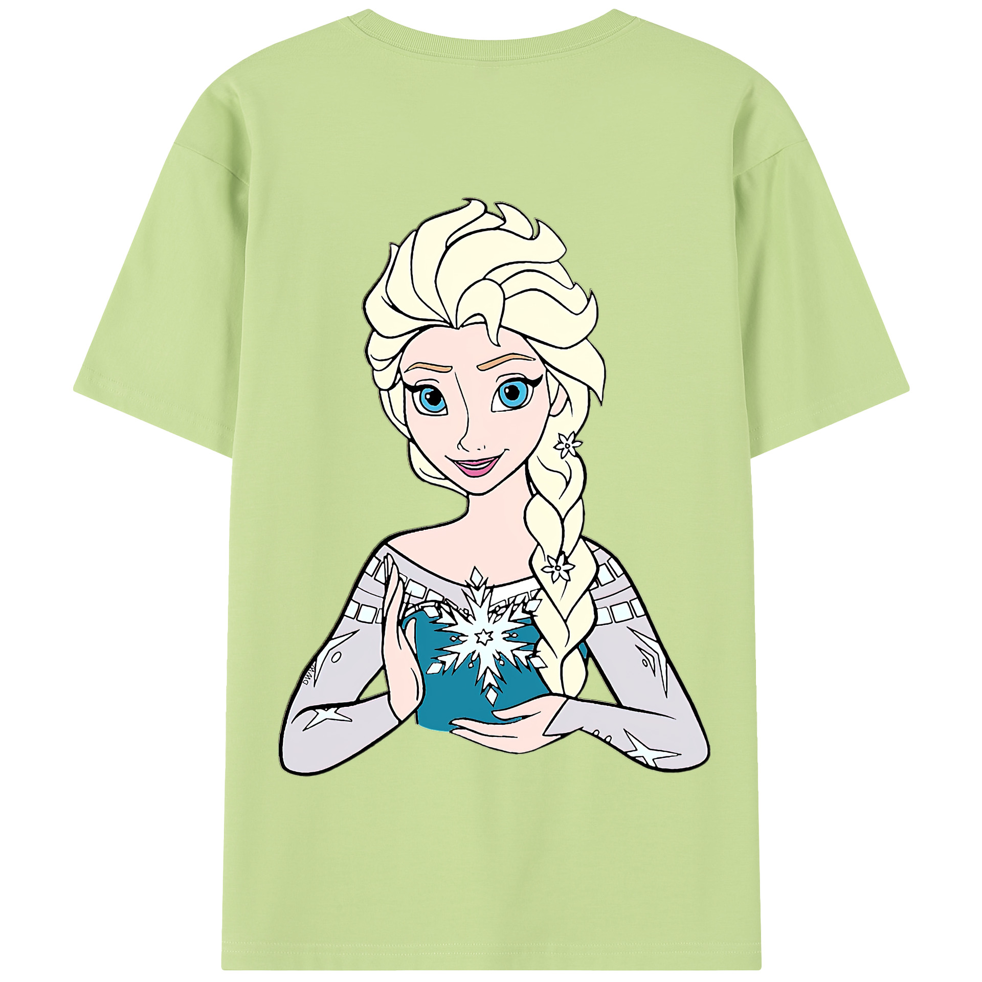 （画像用） アナと雪の女王 アンナ エルサ Frozen Anna Elsa 綿100％半袖Tシャツ（背面プリント）